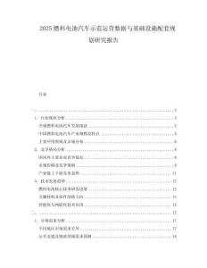 2025燃料電池汽車示范運(yùn)營(yíng)數(shù)據(jù)與基礎(chǔ)設(shè)施配套規(guī)劃研究報(bào)告