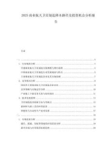 2025商業(yè)航天衛(wèi)星制造降本路徑及投資機會分析報告