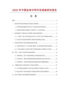 2025年中國連體中網(wǎng)市場調(diào)查研究報(bào)告