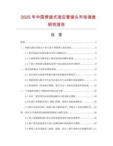 2025年中國焊接式液壓管接頭市場調(diào)查研究報(bào)告