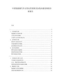 中國氫能源汽車示范運營進展及加氫站建設(shè)規(guī)劃分析報告