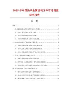 2025年中國熱雙金屬控制元件市場調(diào)查研究報告