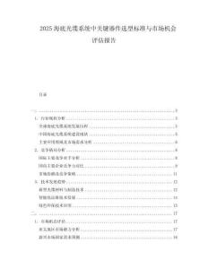 2025海底光缆系统中关键器件选型标准与市场机会评估报告