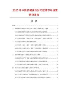 2025年中国抗碱弹性封闭底漆市场调查研究报告