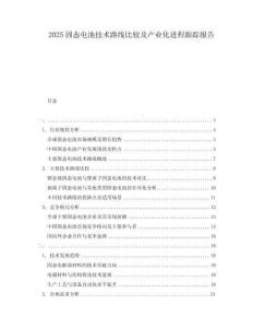 2025固態(tài)電池技術(shù)路線比較及產(chǎn)業(yè)化進(jìn)程跟蹤報(bào)告