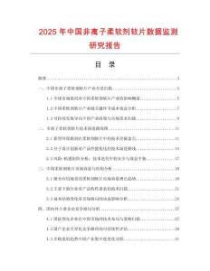 2025年中国非离子柔软剂软片数据监测研究报告