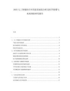 2025人工智能醫(yī)療應(yīng)用前景深度分析及醫(yī)學(xué)影像與疾病預(yù)防研究報告