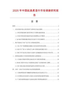 2025年中國(guó)祛臭柔濕巾市場(chǎng)調(diào)查研究報(bào)告