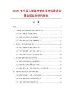 2025年中國三相晶閘管直流電機調(diào)速裝置數(shù)據(jù)監(jiān)測研究報告