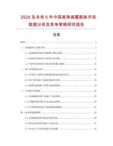 2025及未來5年中國高彈減震鞋墊市場數據分析及競爭策略研究報告