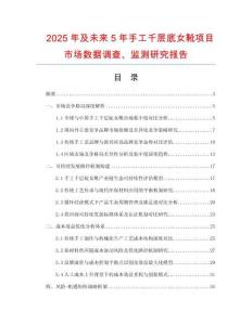 2025年及未来5年手工千层底女靴项目市场数据调查、监测研究报告