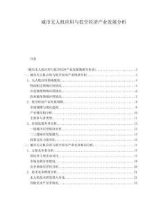 城市無人機應(yīng)用與低空經(jīng)濟產(chǎn)業(yè)發(fā)展分析