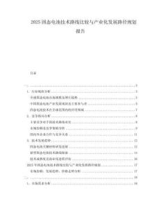2025固態(tài)電池技術(shù)路線比較與產(chǎn)業(yè)化發(fā)展路徑規(guī)劃報(bào)告