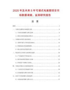2025年及未來5年可調(diào)式電推剪項目市場數(shù)據(jù)調(diào)查、監(jiān)測研究報告