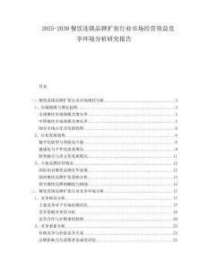 2025-2030餐飲連鎖品牌擴(kuò)張行業(yè)市場(chǎng)經(jīng)營(yíng)效益競(jìng)爭(zhēng)環(huán)境分析研究報(bào)告
