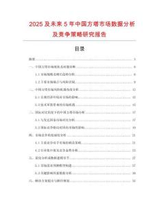 2025及未来5年中国方塔市场数据分析及竞争策略研究报告
