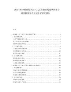 2025-2030科威特天然氣化工行業(yè)市場現(xiàn)狀供需分析及投資評估規(guī)劃分析研究報告