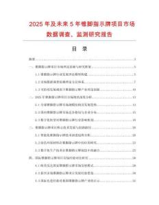 2025年及未來5年錐腳指示牌項目市場數據調查、監測研究報告