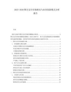 2025-2030聚合支付市場格局與業(yè)務(wù)創(chuàng)新模式分析報(bào)告