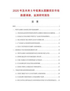 2025年及未來(lái)5年吸黑頭面膜項(xiàng)目市場(chǎng)數(shù)據(jù)調(diào)查、監(jiān)測(cè)研究報(bào)告