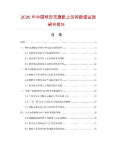 2025年中國球形無磨損止回閥數(shù)據監(jiān)測研究報告
