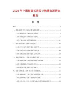 2025年中國側(cè)裝式液位計(jì)數(shù)據(jù)監(jiān)測(cè)研究報(bào)告