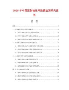 2025年中國預剝輸送帶數(shù)據(jù)監(jiān)測研究報告