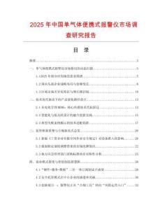 2025年中國單氣體便攜式報警儀市場調查研究報告