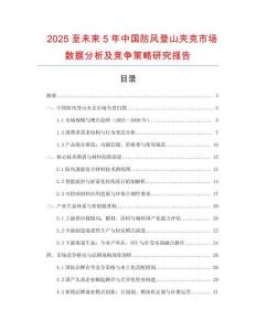 2025至未來5年中國防風(fēng)登山夾克市場數(shù)據(jù)分析及競爭策略研究報告