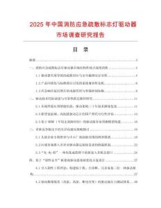 2025年中國消防應急疏散標志燈驅動器市場調查研究報告