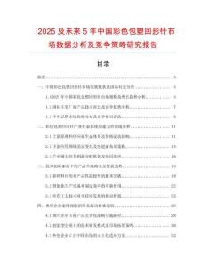 2025及未來5年中國彩色包塑回形針市場數據分析及競爭策略研究報告