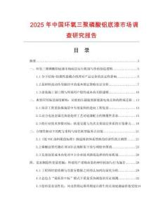2025年中國環(huán)氧三聚磷酸鋁底漆市場調(diào)查研究報告
