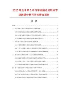 2025年及未來5年汽車線路總成項目市場數(shù)據(jù)分析可行性研究報告