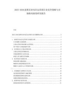 2025-2030波斯尼亞電信運(yùn)營商行業(yè)競爭策略與市場格局演變研究報(bào)告
