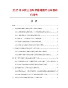 2025年中國(guó)全透明聚酯薄膜市場(chǎng)調(diào)查研究報(bào)告