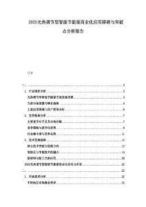 2025光热调节型智能节能窗商业化应用障碍与突破点分析报告