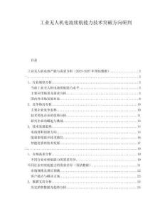 工業(yè)無人機電池續(xù)航能力技術(shù)突破方向研判