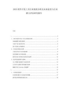 2025軟件開發(fā)工具行業(yè)現(xiàn)狀分析及未來前景與行業(yè)潛力評(píng)估研究報(bào)告