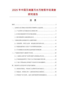 2025年中國(guó)無堵塞污水污物泵市場(chǎng)調(diào)查研究報(bào)告