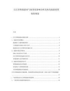 巴巴多斯旅游业气候变化影响分析及海岛旅游投资保险规划