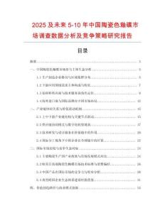 2025及未來5-10年中國陶瓷色釉碟市場調查數據分析及競爭策略研究報告