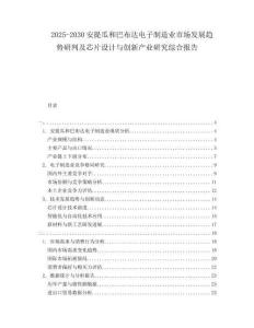 2025-2030安提瓜和巴布達(dá)電子制造業(yè)市場發(fā)展趨勢研判及芯片設(shè)計(jì)與創(chuàng)新產(chǎn)業(yè)研究綜合報(bào)告