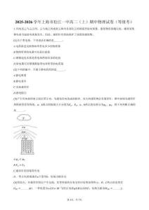 2025-2026學年上海市松江一中高二（上）期中物理試卷（等級考）（含答案）