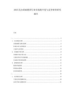 2025民办基础教育行业市场集中度与竞争壁垒研究报告