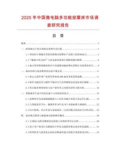2025年中國(guó)微電腦多功能按摩床市場(chǎng)調(diào)查研究報(bào)告