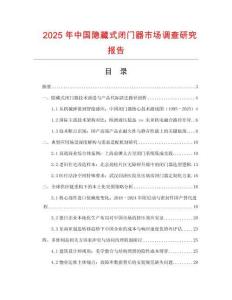 2025年中國隱藏式閉門器市場調查研究報告