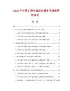 2025年中国矿用电磁起动器市场调查研究报告