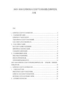 2025-2030比利時鉆石交易平臺商業模式調研優化方案