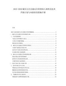 2025-2030城市公共交通安全管理深入调查及技术升级计划与风险防范措施手册