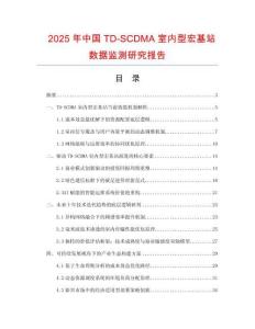2025年中國TD-SCDMA室內(nèi)型宏基站數(shù)據(jù)監(jiān)測研究報告